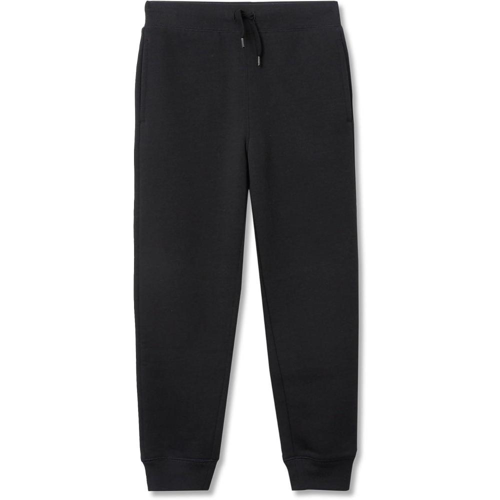 imageLands End Kids Iron Knee Fleece Jogger SweatpantsTrue Black