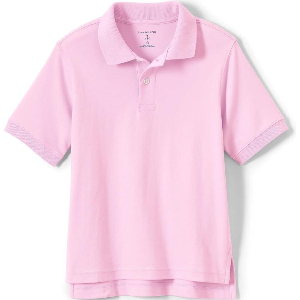 imageLands End Kids School Uniform Polo  100 Cotton Comfort That Lasts All Year EasyCare Short SleeveIce Pink