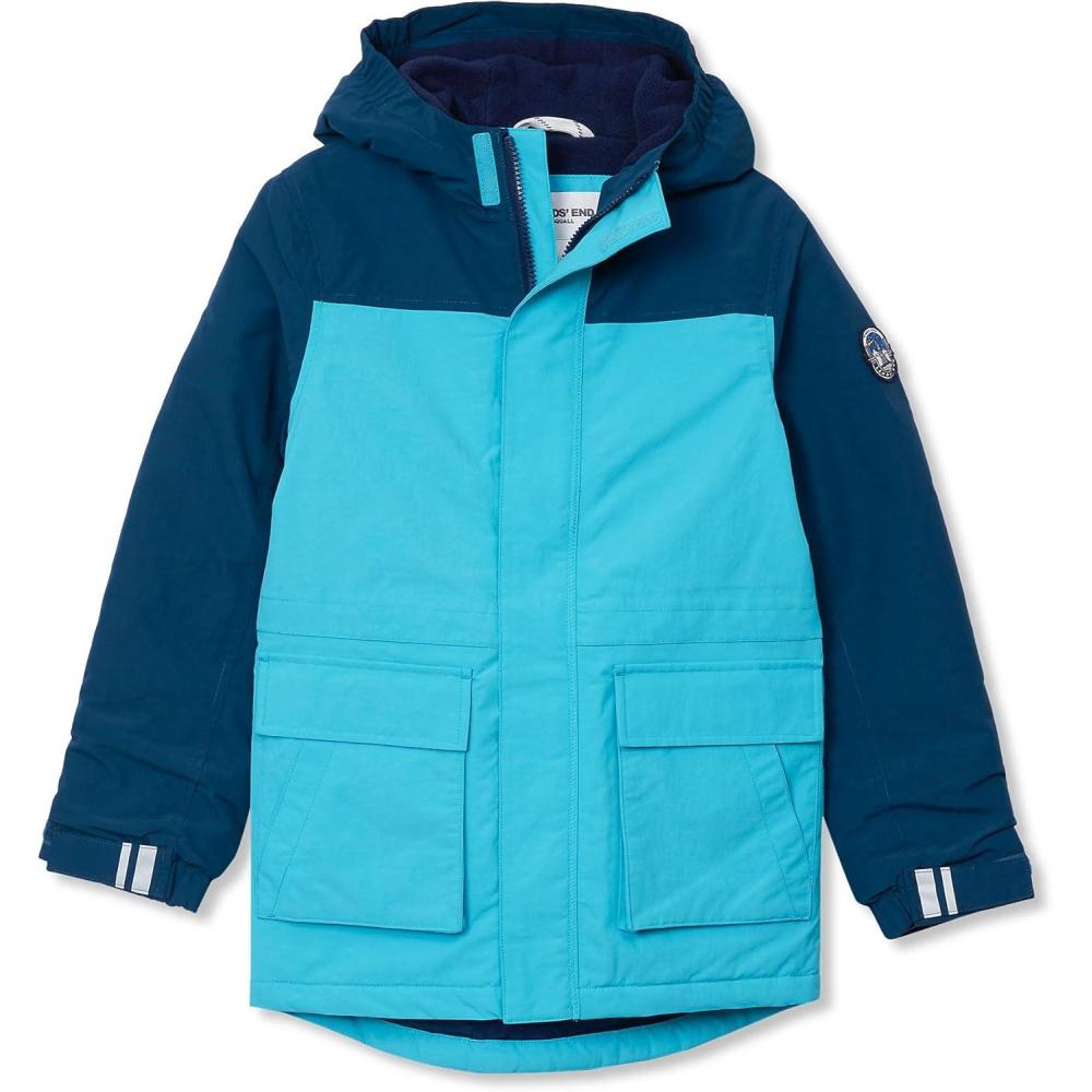 imageLands End Kids Squall Waterproof Insulated Winter ParkaScuba BlueNight Sea
