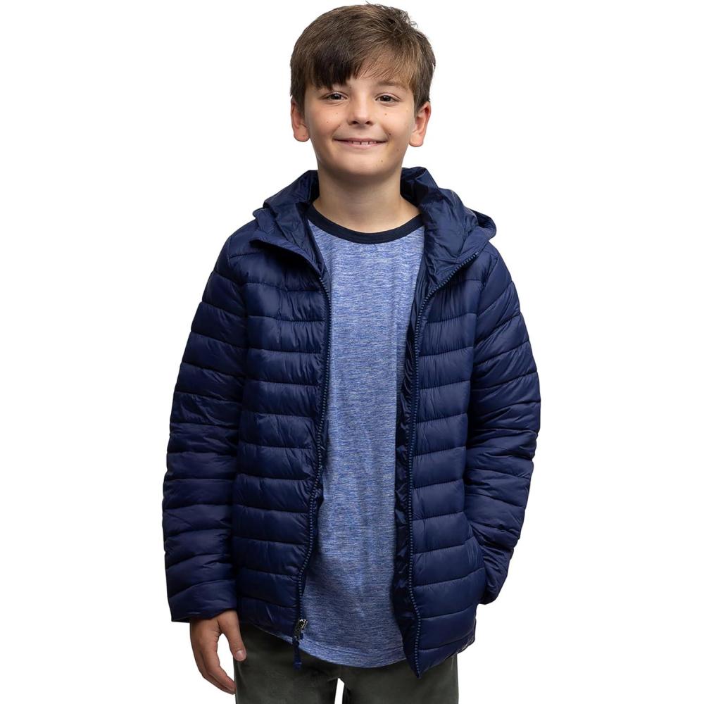 imageLands End Kids ThermoPlume Packable Hooded JacketNavy
