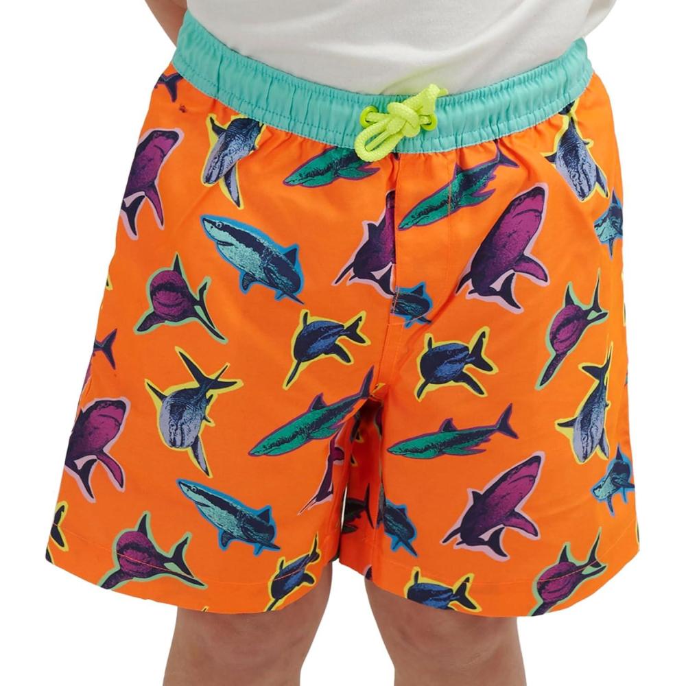 imageLands End Little Boys Swimwear UPF 50 Mesh Liner Swim Trunks XXSSNeon Orange