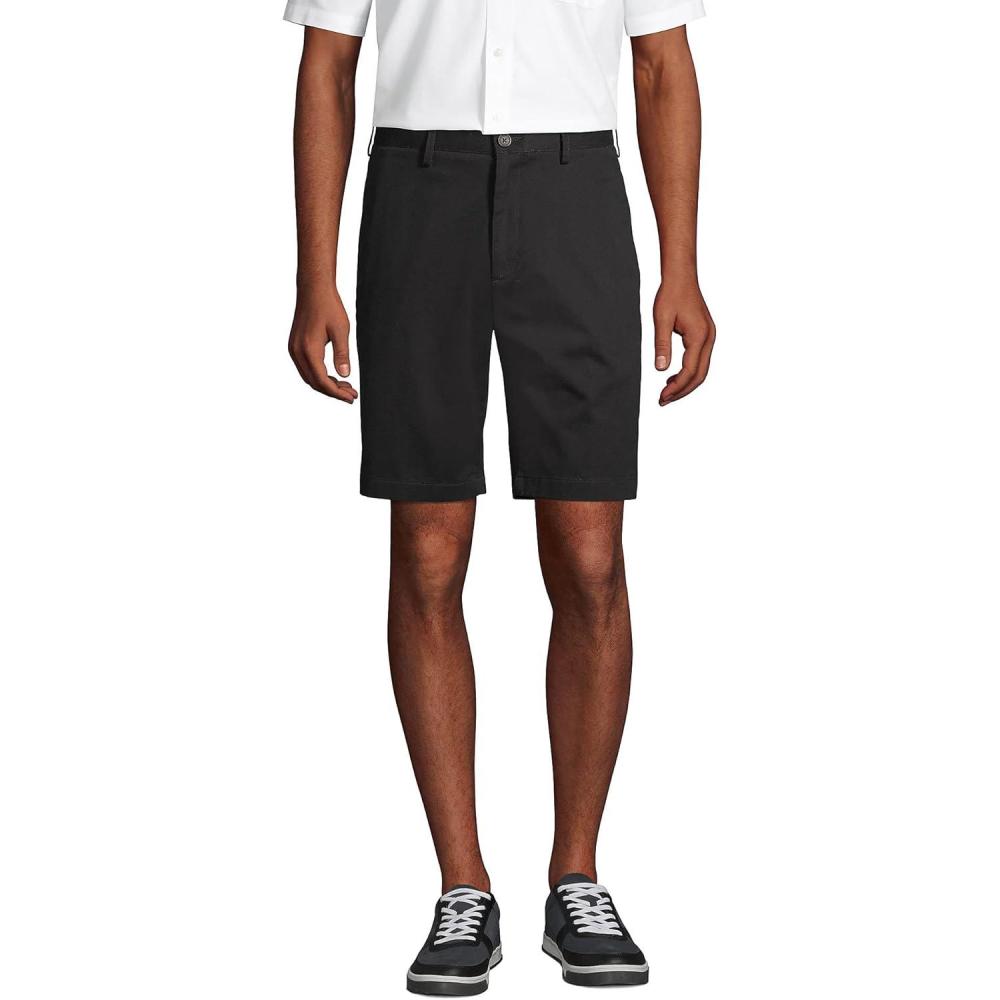 imageLands End Mens Big 9quot Traditional Fit No Iron Chino ShortsBlack