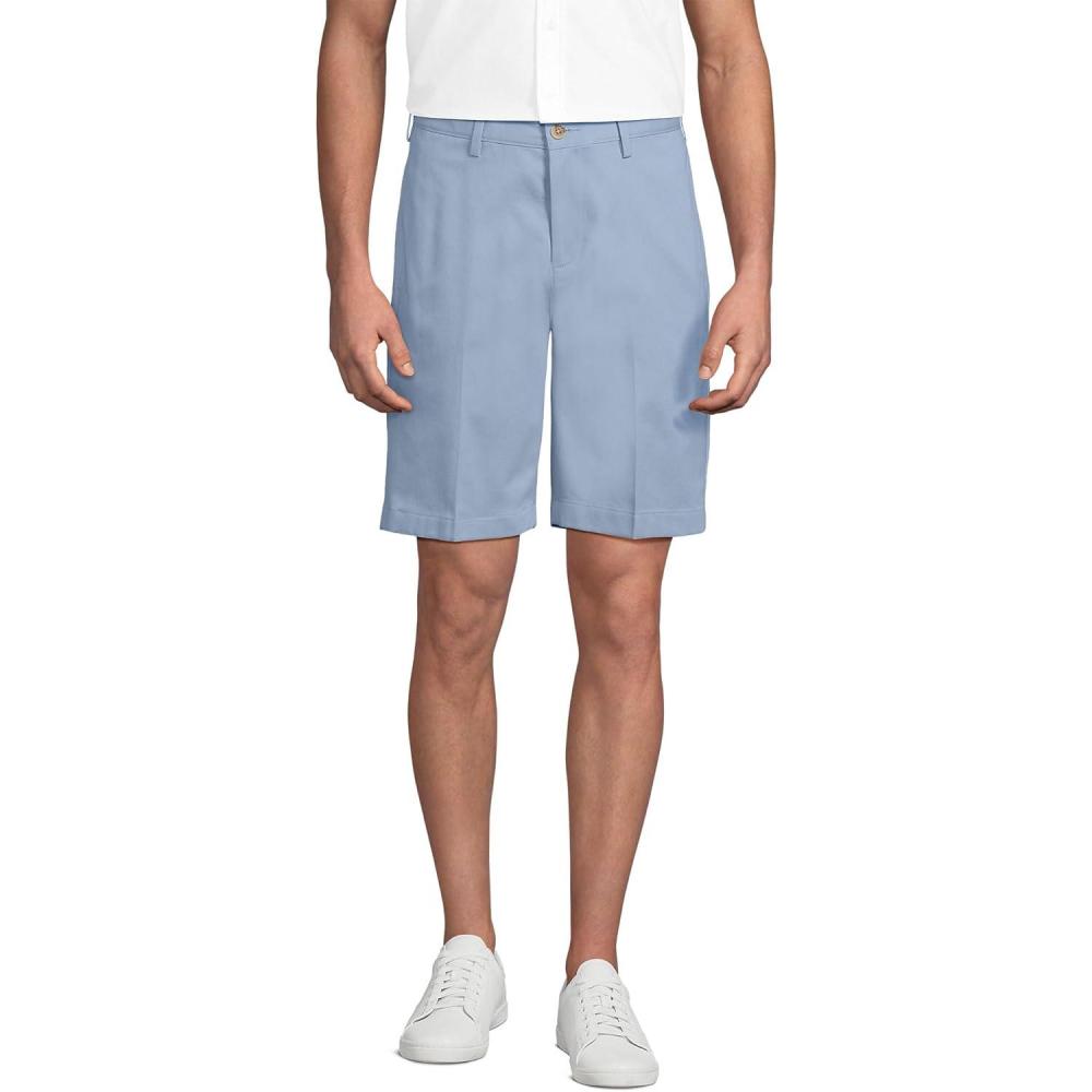 imageLands End Mens Big 9quot Traditional Fit No Iron Chino ShortsPale Slate Blue