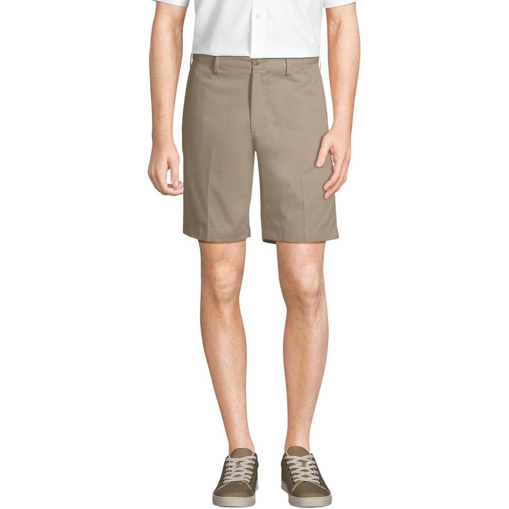imageLands End Mens Comfort Waist 9quot No Iron Chino ShortsKhaki