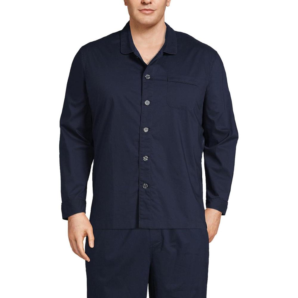 imageLands End Mens Essential Pajama ShirtRadiant Navy