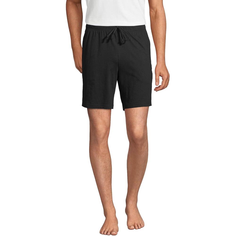 imageLands End Mens Knit Jersey Pajama ShortsBlack