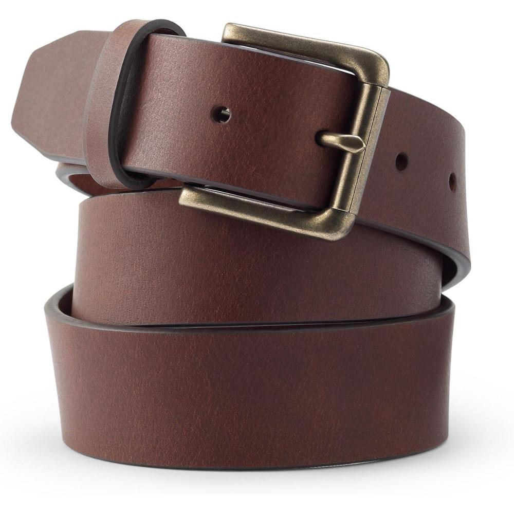 imageLands End Mens Leather Jean BeltBrown