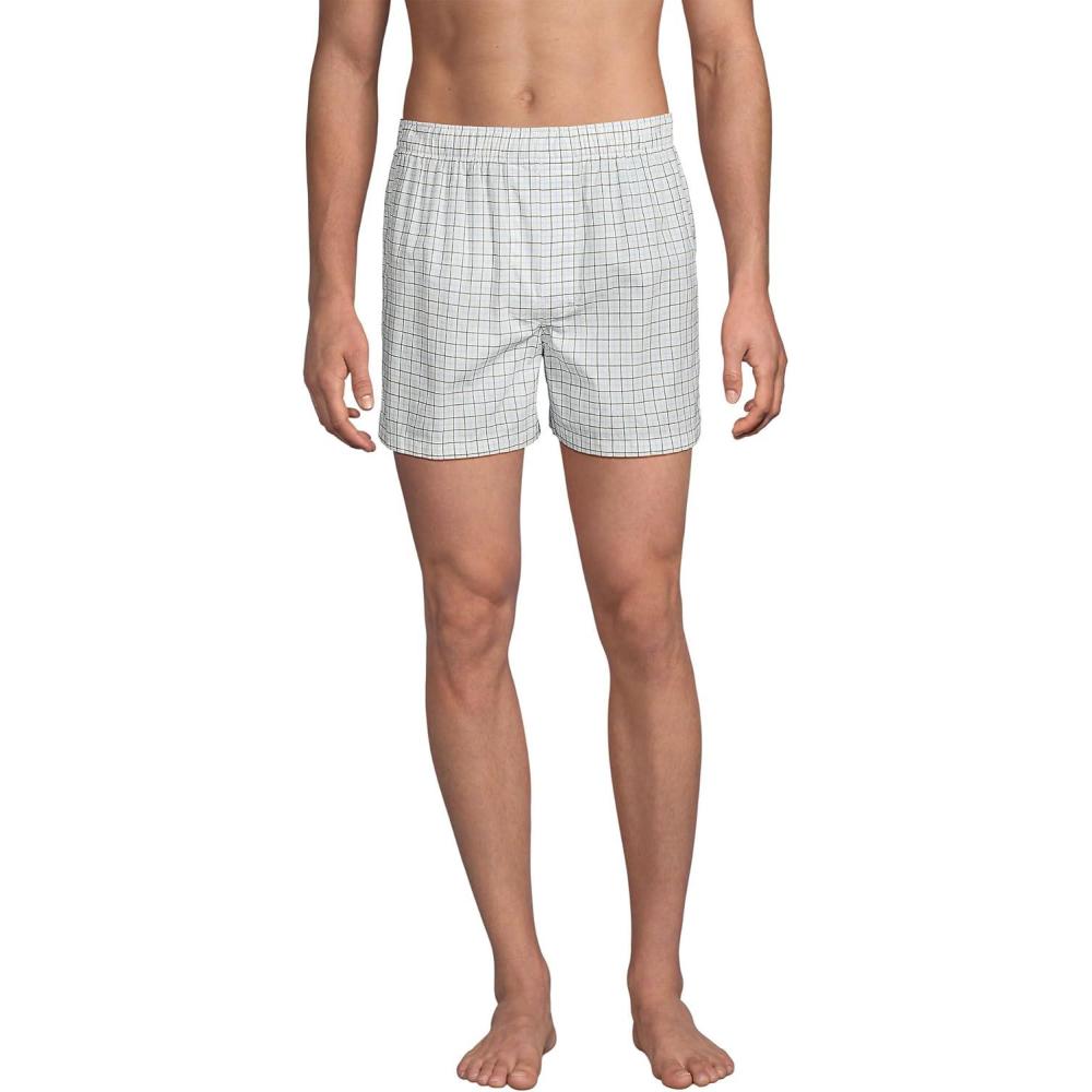 imageLands End Mens Poplin Boxers 3packBlueWhite 3 Pack