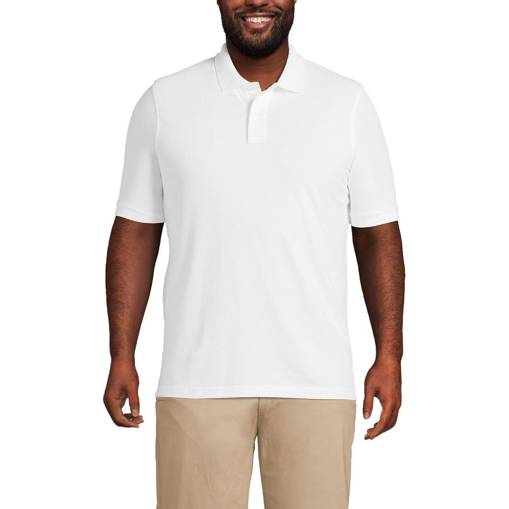 imageLands End Mens Short Sleeve ComfortFirst Mesh Polo ShirtWhite