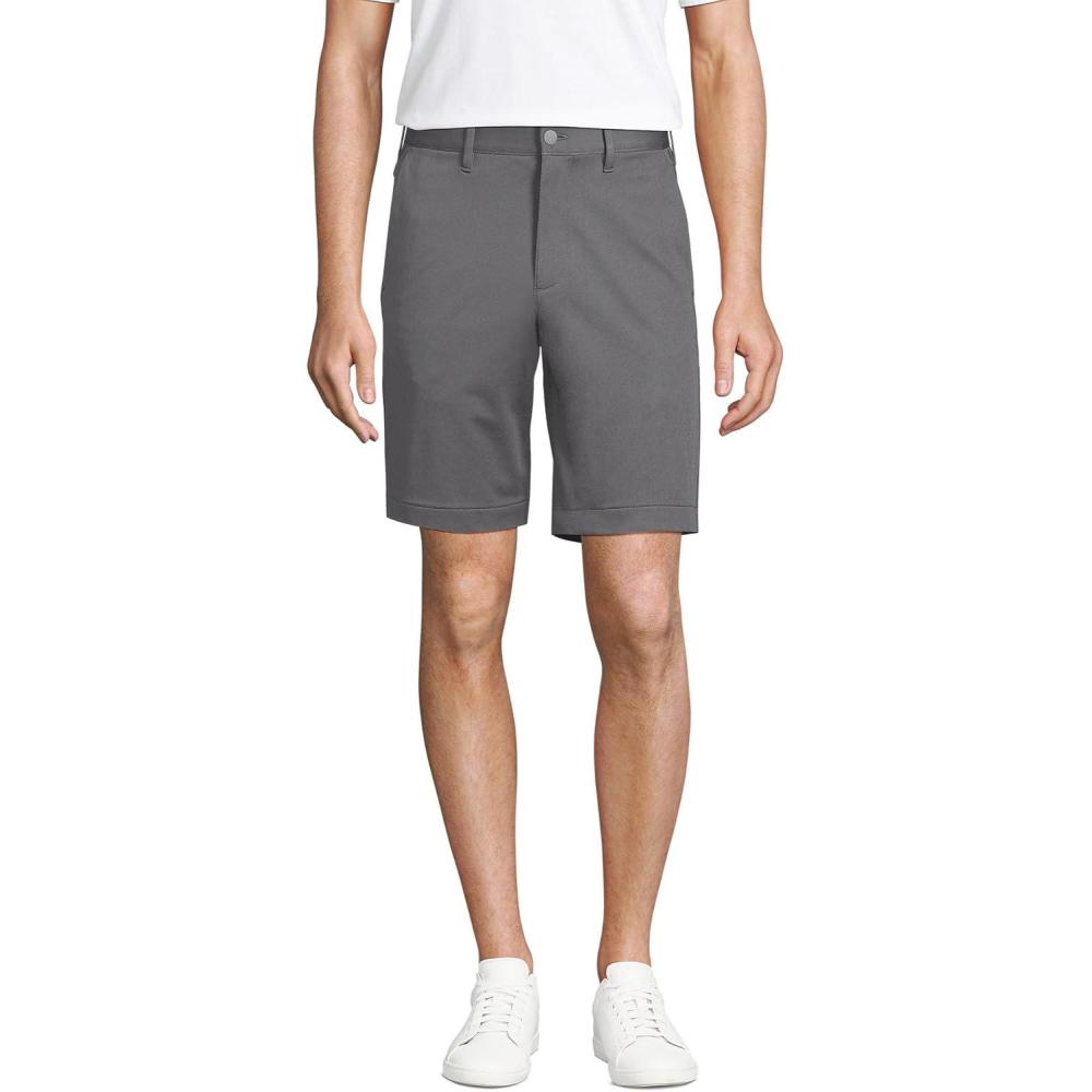 imageLands End Mens Traditional Fit 9quot Flex Performance Golf ShortsCharcoal