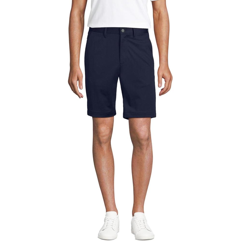 imageLands End Mens Traditional Fit 9quot Flex Performance Golf ShortsRadiant Navy
