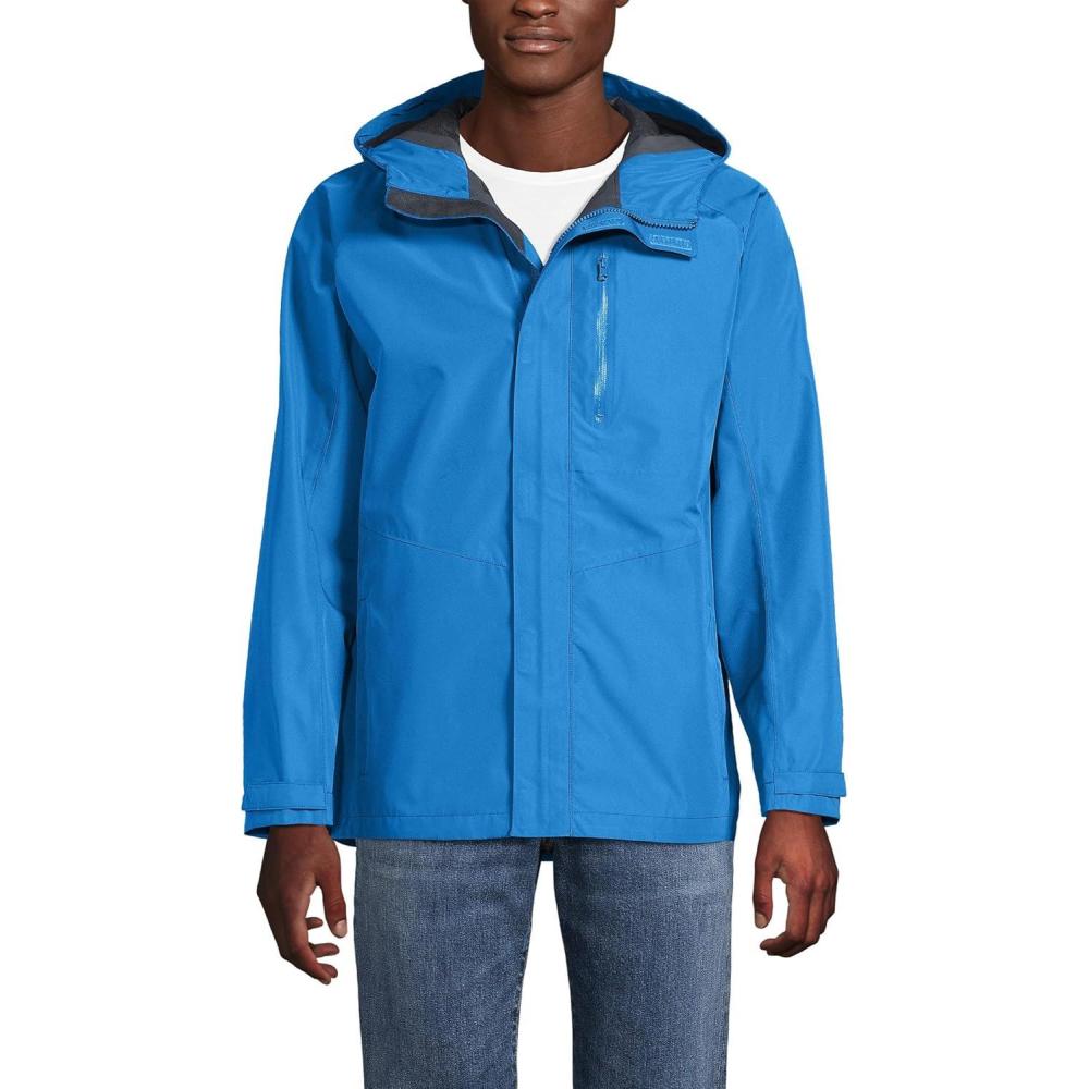 imageLands End Mens Waterproof Rain JacketMuted Cobalt Blue