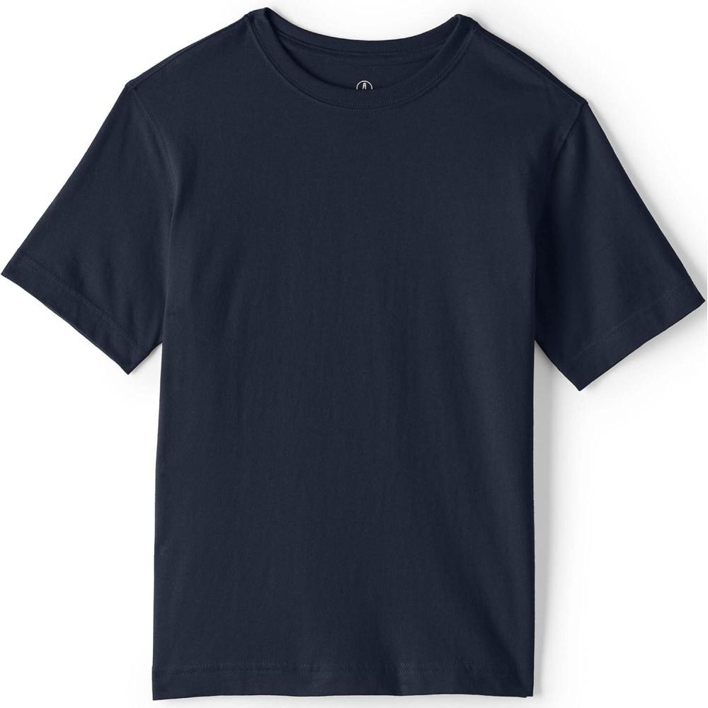 imageLands End School Uniform Boys Short Sleeve Essential TShirtClassic Navy
