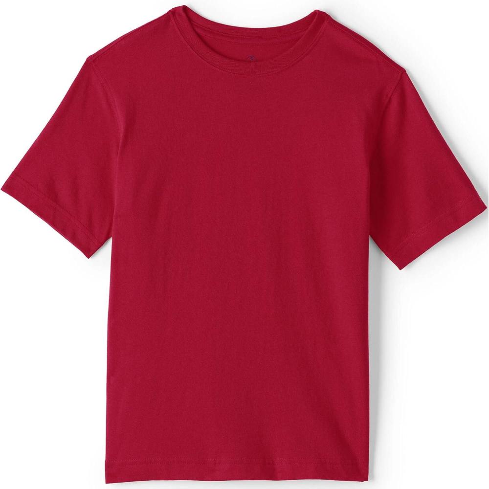 imageLands End School Uniform Boys Short Sleeve Essential TShirtRed