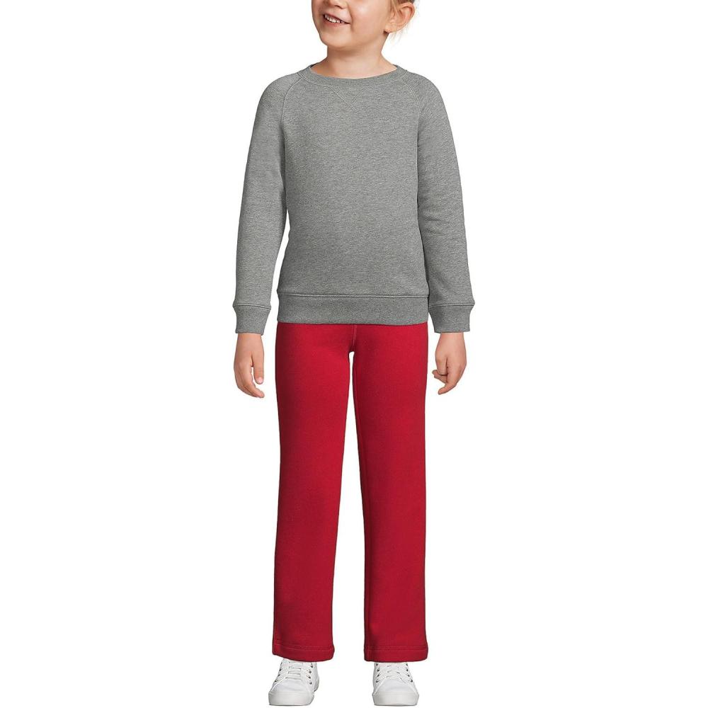 imageLands End School Uniform Kids Crew SweatshirtPewter Heather