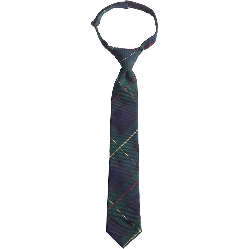 imageLands End School Uniform Kids Pre Tied TieHunterClassic Navy Plaid