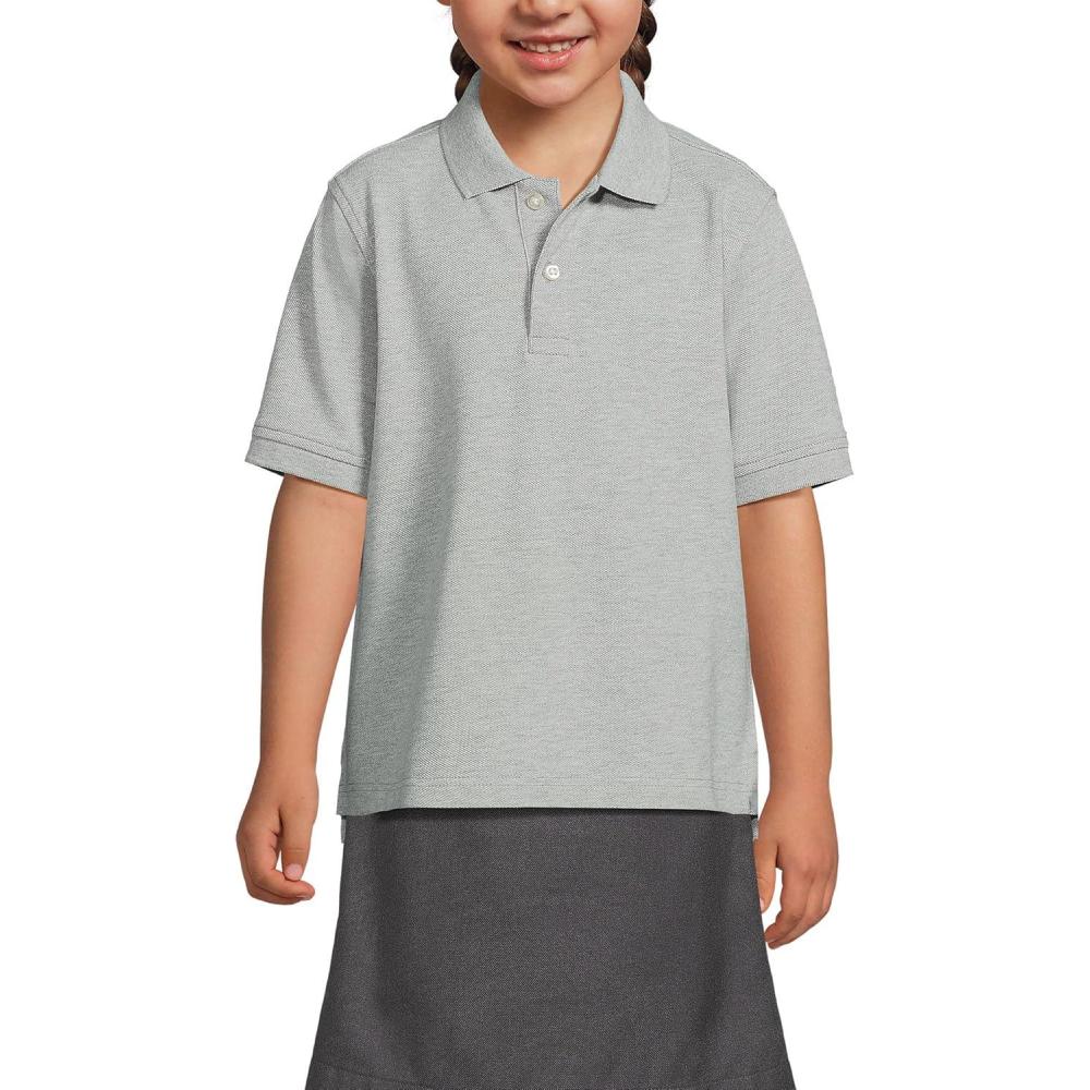 imageLands End School Uniform Kids Short Sleeve Mesh Polo ShirtGray Heather