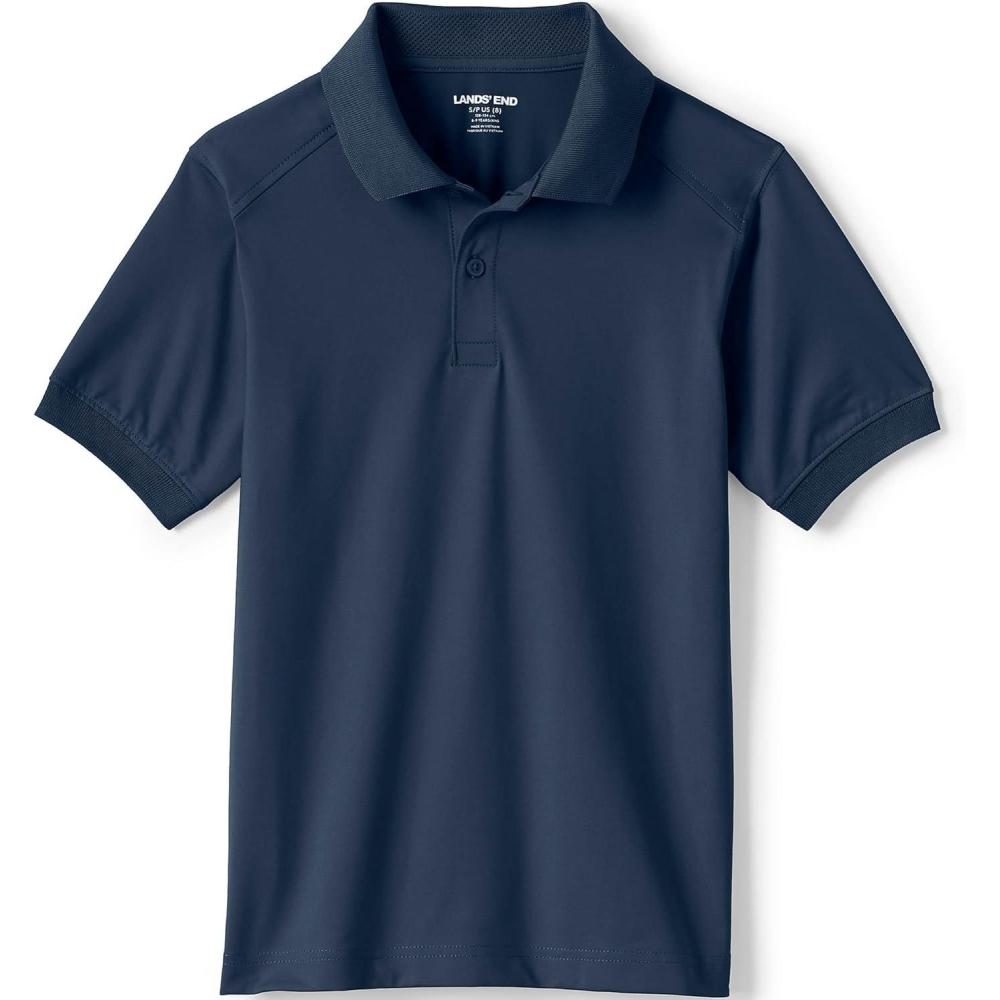 imageLands End School Uniform Kids Short Sleeve Rapid Dry Polo ShirtClassic Navy