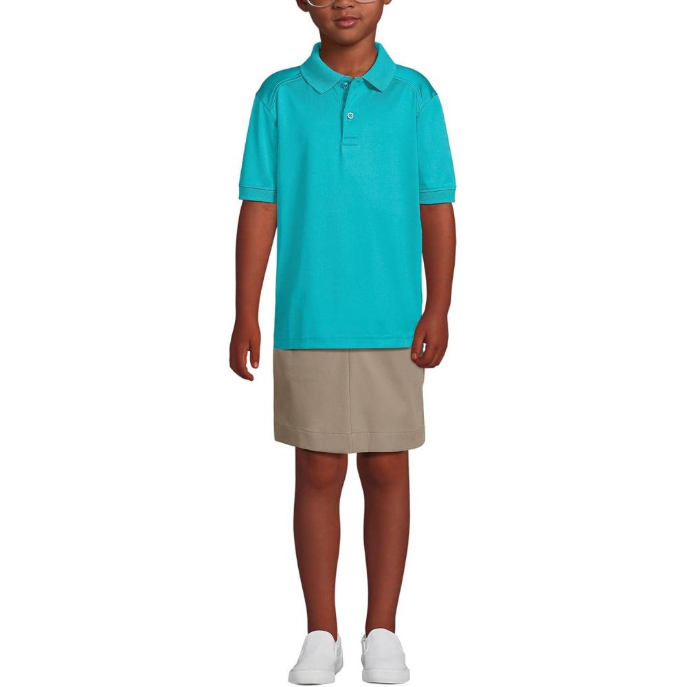 imageLands End School Uniform Kids Short Sleeve Rapid Dry Polo ShirtTeal Breeze