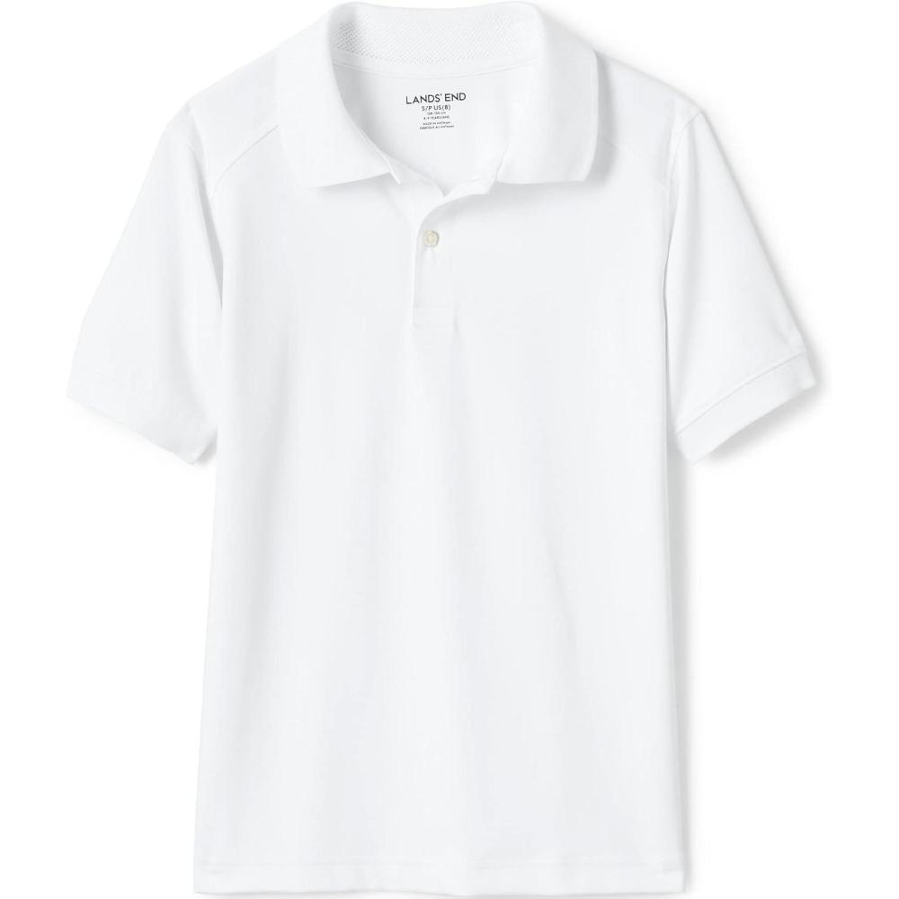 imageLands End School Uniform Kids Short Sleeve Rapid Dry Polo ShirtWhite