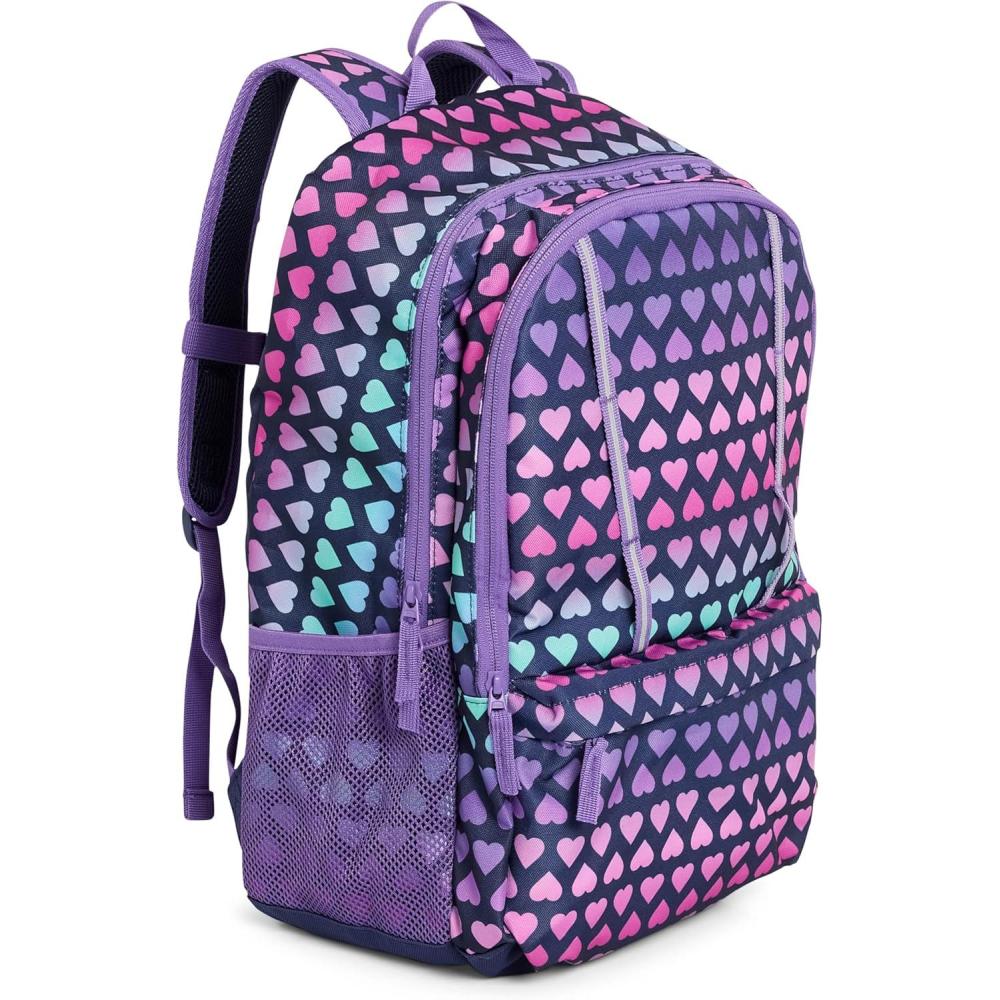 imageLands End Unisex Kids Large ClassMate Lightweight Durable Elementary School Backpack Dusty OliveRose Violet