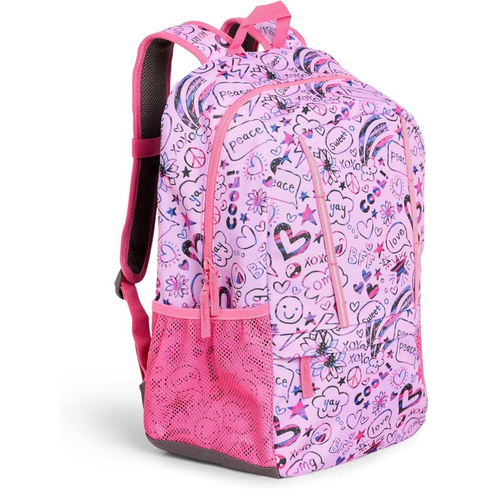 imageLands End Unisex Kids Medium ClassMate Lightweight Durable Elementary School Backpack Pro Star NavyFuchsia Pink
