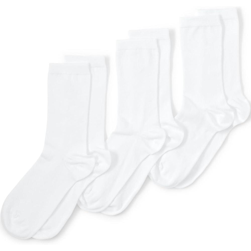 imageLands End Womens 3Pack Seamless Toe Solid Crew SocksWhite