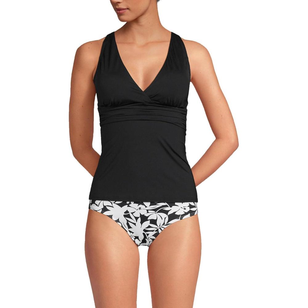 imageLands End Womens DCup VNeck Plunge X Back Tankini TopBlack
