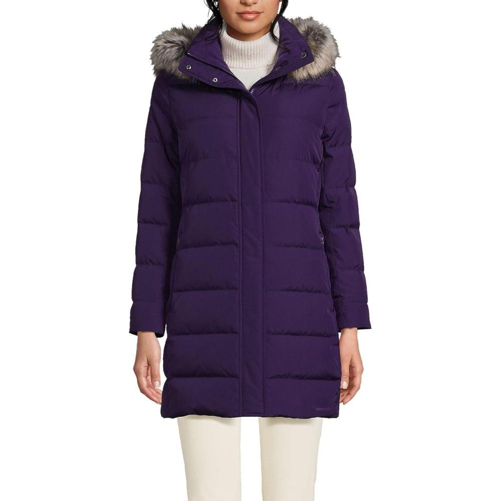 imageLands End Womens Down Winter Coat Blackberry Regular XSmall