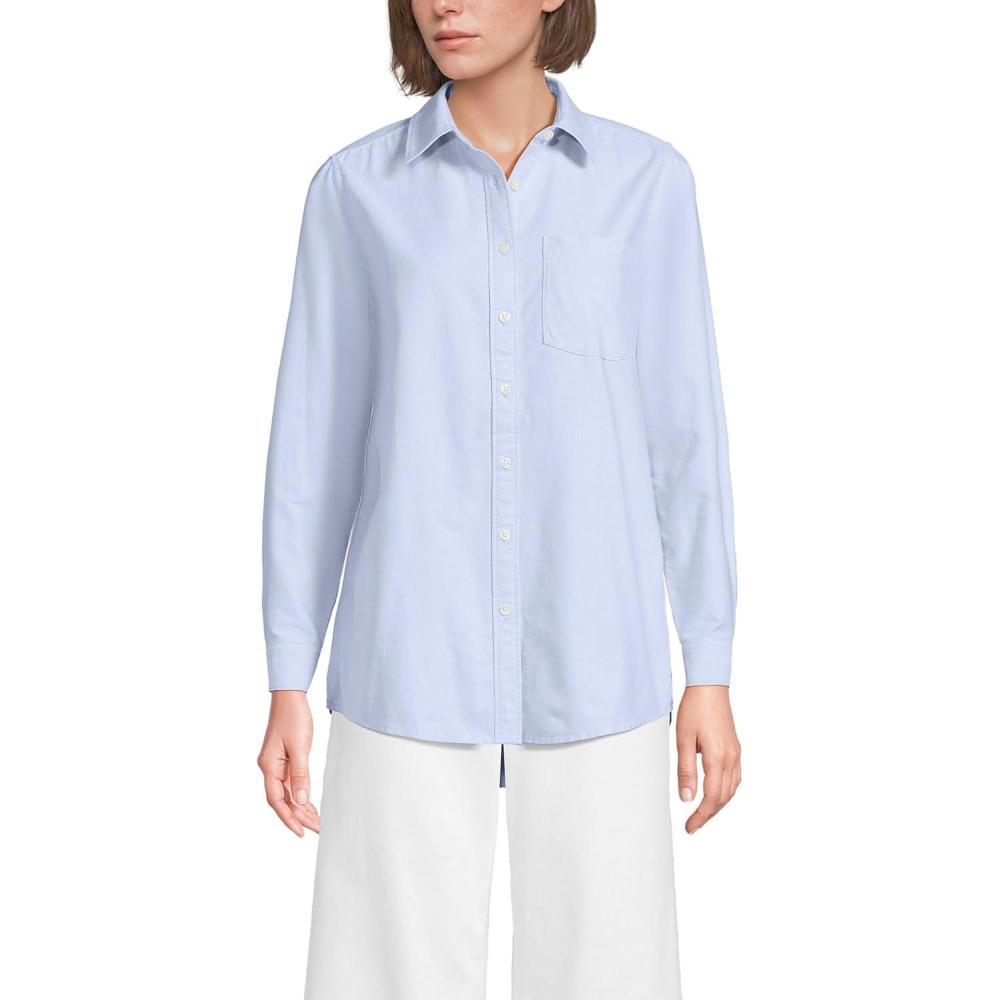 imageLands End Womens Oxford ShirtLight Clear Blue Sky