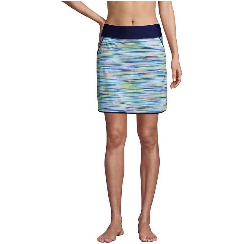 imageLands End Womens Quick Dry Board Skort Swim SkirtParadise Aqua Space Dye