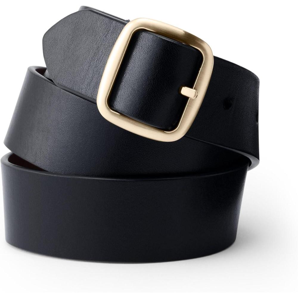 imageLands End Womens Reversible Denim BeltBlackDark Brown