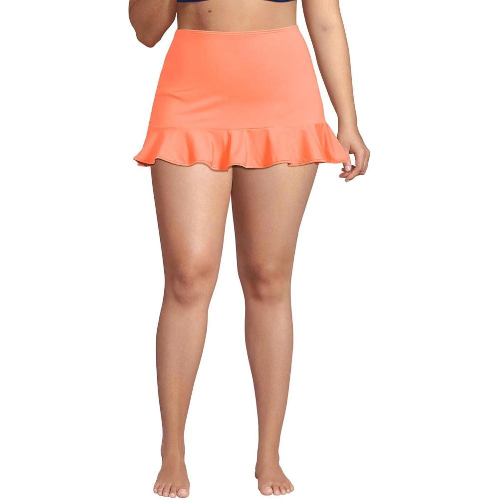 imageLands End Womens Ruffle Hem Mini Swim SkirtPapaya Orange