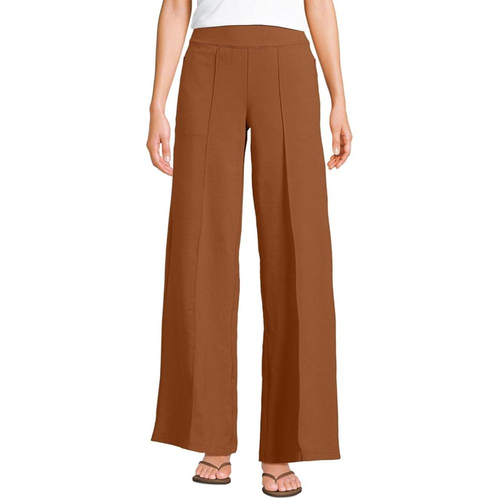 imageLands End Womens Starfish High Rise Palazzo PantsRich Ginger Brown