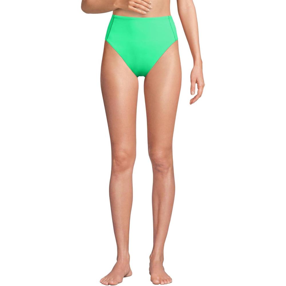 imageLands End Womens Tugless Quickdry High Waisted High Leg Bikini BottomsCrisp Mint