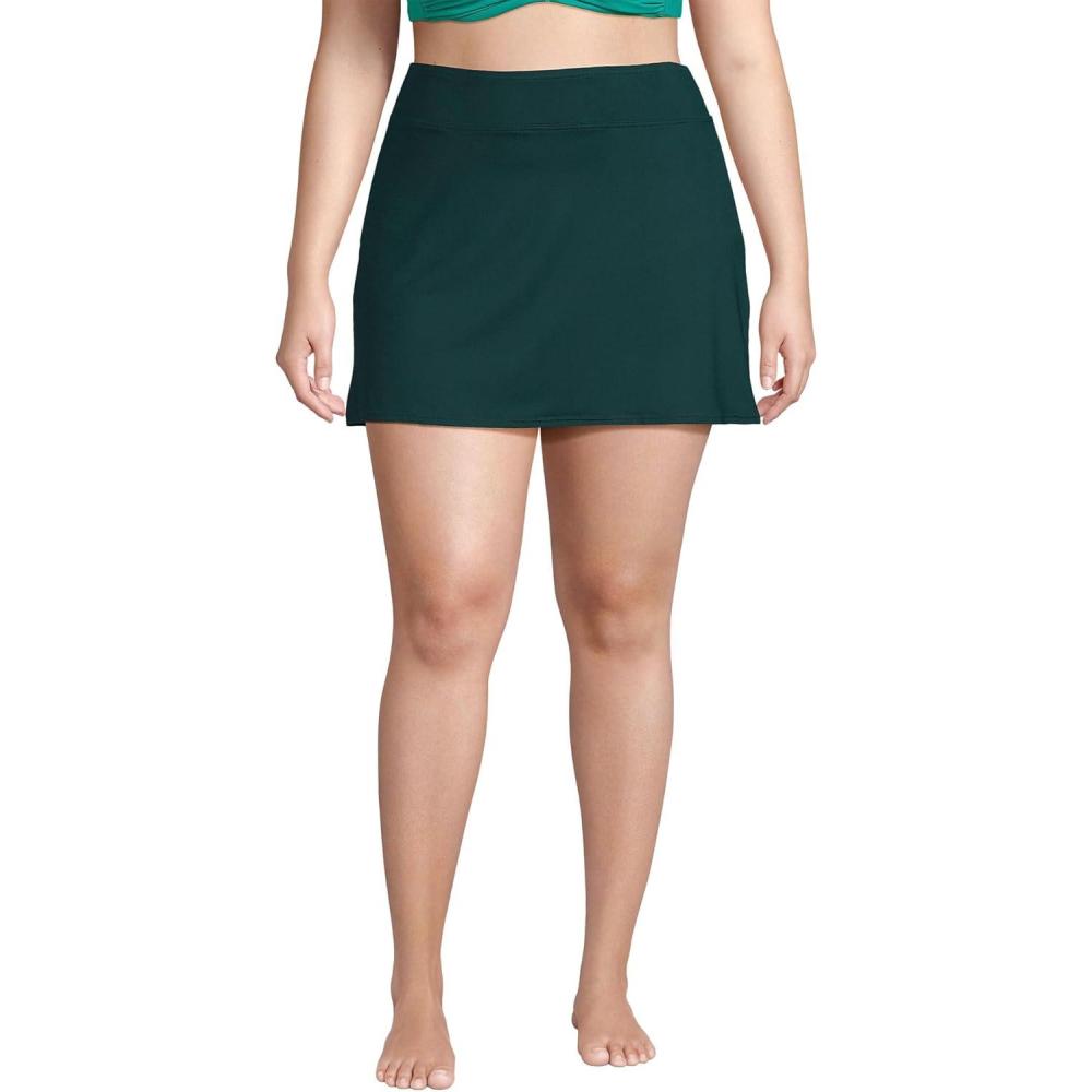 imageLands End Womens Tummy Control Skirt Swim BottomsDeep Balsam