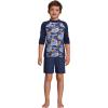 Lands’ End B LS Solid Rash Guard Deep Sea Navy Tie Dye Sharks Kids Husky X-Large