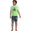 Lands’ End Boys Active Stretch Quick Dry UPF 50 Swim Trunk(Deep Sea Navy Tie Dye Sharks)