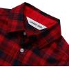 Lands’ End Boys Button Down Poplin Shirt(Apple Red Plaid)