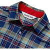 Lands’ End Boys Button Down Poplin Shirt(Fiery Red/Blue Plaid)