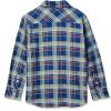 Lands’ End Boys Button Down Poplin Shirt(Fiery Red/Blue Plaid)