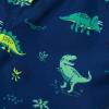 Lands’ End Boys Chlorine Resistant Short Sleeve UPF 50 Rash Guard Swim Trunk Set(Neon Yellow Little Dinos)