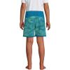 Lands’ End Boys Hydroliner Quick Dry UPF 50 Swim Trunk(Paradise Teal Stipple Palm)