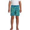 Lands’ End Boys Hydroliner Quick Dry UPF 50 Swim Trunk(Paradise Teal Stipple Palm)