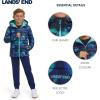 Lands’ End Boys’ Lightweight Packable Insulated Puffer Jacket(Blue Galaxy Space)