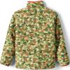 Lands’ End Boys Reversible Fleece Puffer Jacket(Green Orange Geometric Print)