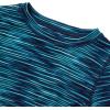 Lands’ End Boys Thermal Base Layer Long Underwear Thermaskin Crew Neck Shirt(Aqua Ice Neon Lights)