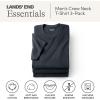 Lands’ End Essentials Men’s Crew Neck T-Shirt 3 Pack – Premium Cotton Tee, Casual Regular Fit(Black)