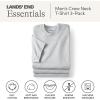 Lands’ End Essentials Men’s Crew Neck T-Shirt 3 Pack – Premium Cotton Tee, Casual Regular Fit(Gray Heather)