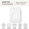 Lands’ End Essentials Men’s Crew Neck T-Shirt 3 Pack – Premium Cotton Tee, Casual Regular Fit(White)